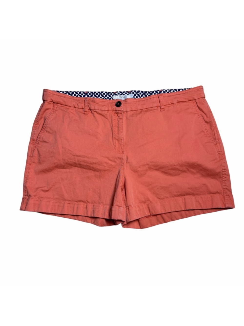 Boden Shorts Chino 4 Inch Inseam Coral Pink Women's Size 14 Plus Summer